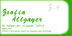 zsofia allgayer business card